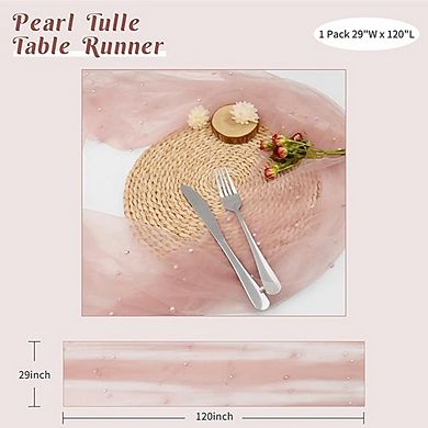 Tulle Lace Table Runner Elegant Sheer Fabric for Wedding & Party Decor