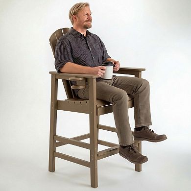 HDPE Bar Height Adirondack Chair with Cup Holder