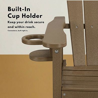 HDPE Bar Height Adirondack Chair with Cup Holder