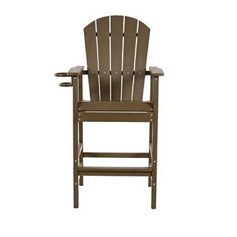HDPE Bar Height Adirondack Chair with Cup Holder