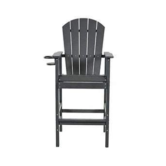HDPE Bar Height Adirondack Chair with Cup Holder