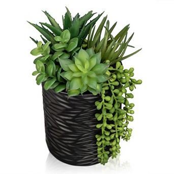 Artificial Succulents in Ceramic Pots