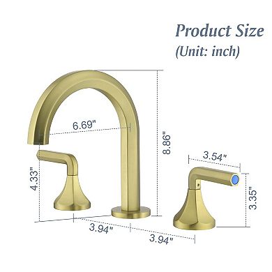 8 in. Widespread Double Handle Bathroom Faucet with Quick Connect Hose, Water Supply Hose