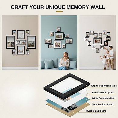 Picture Frame Set 15 Pack Collage Wall Decor Multi Sizes