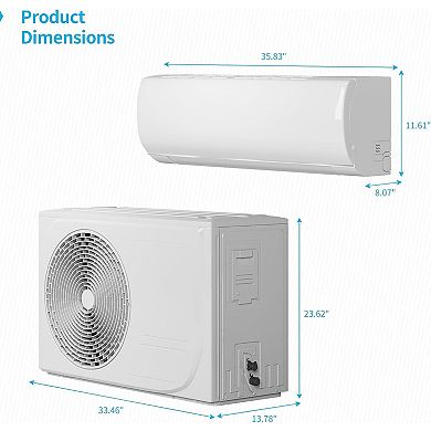 18000 BTU Mini Split Air Conditioner with Pre-Charged Heat Pump