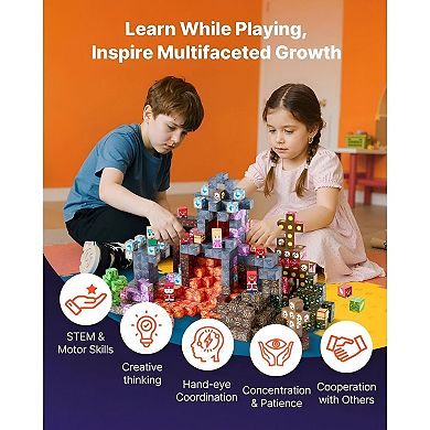 Magnetic Building Blocks Set for Kids 100 Pieces, Dual‑Sided Panels