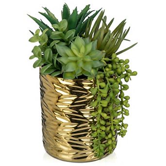 Artificial Succulents in Ceramic Pots