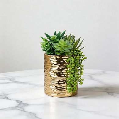 Artificial Succulents in Ceramic Pots