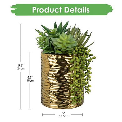 Artificial Succulents in Ceramic Pots