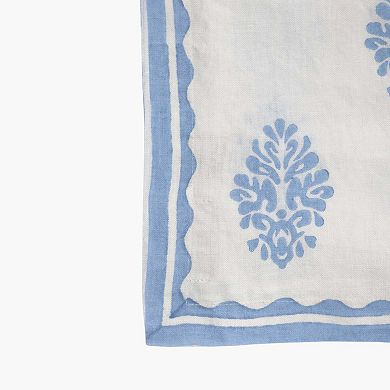 Nila Pure Linen Hand Printed Table Runner