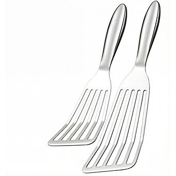 Zoulao Stainless Steel Fish Spatula Set: 2 Ultra-Thin Turners with Non-Slip Handle