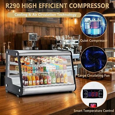 Countertop Display Refrigerator, 6.5 Cu.Ft Commercial Merchandiser, Interior LED Lighting