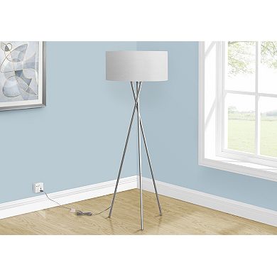 Lighting Floor Lamp Nickel Metal Grey Shade Contemporary