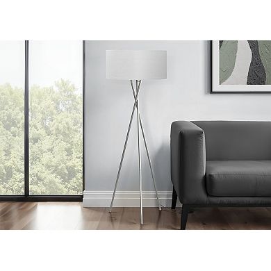 Lighting Floor Lamp Nickel Metal Grey Shade Contemporary