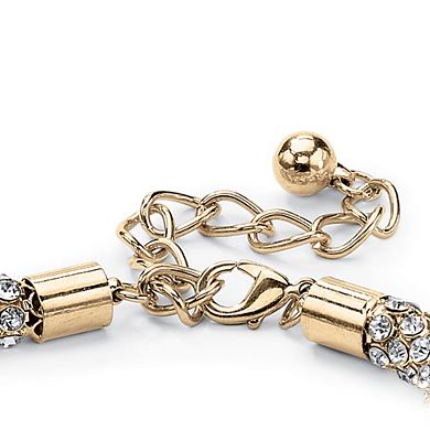 Crystal Rope Necklace, Bracelet and Drop Earrings Set in Goldtone