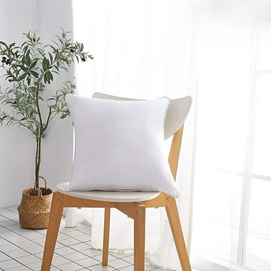 Zoulao Set of 2 18x18" Pillow Inserts, Cotton Cover, Decorative Square, White