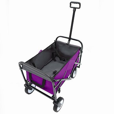 Collapsible Foldable Wagon Cart with Strapping System,Easy to Use, for Beach Camping,225lbs Capacity