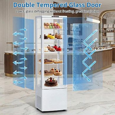 Commercial Standing Merchandiser Refrigerator, 9.8 Cu.FT Single-Door Pastry Display Case