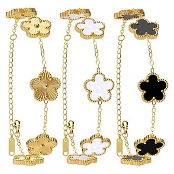 18K gold-plated four-leaf clover bracelet (replica)