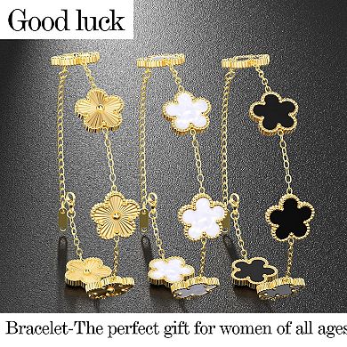 18K gold-plated four-leaf clover bracelet (replica)
