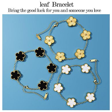 18K gold-plated four-leaf clover bracelet (replica)