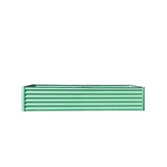 8 x 4 x 1.5 ft. Galvanized Steel Raised Garden Bed, Large Outdoor Metal Planter Box in Green