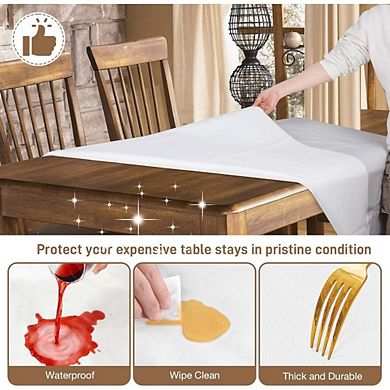 Great Ambitions 90x54" Table Protector Pad, Heavy-Duty Vinyl with Flannel Backing