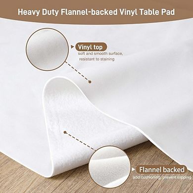 Great Ambitions 90x54" Table Protector Pad, Heavy-Duty Vinyl with Flannel Backing