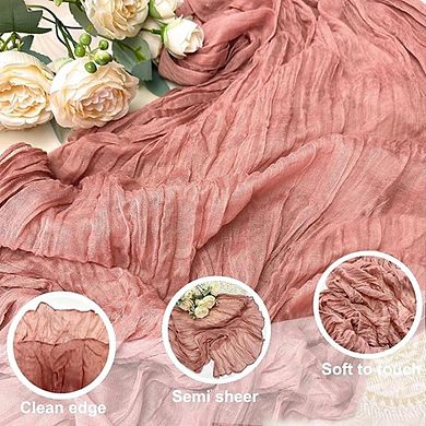 Cheesecloth Table Runner Soft Wrinkled Gauze Sheer Lightweight Fabric