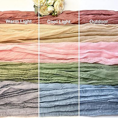 Cheesecloth Table Runner Soft Wrinkled Gauze Sheer Lightweight Fabric