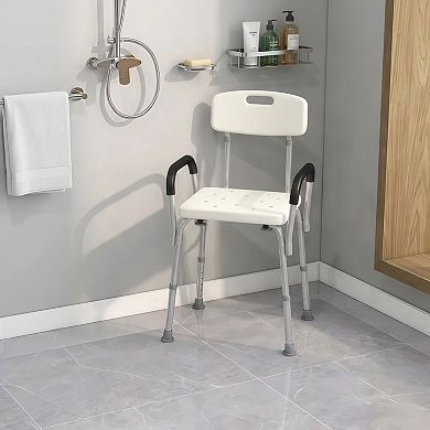 Adjustable Medical Shower Chair with Removable Armrests