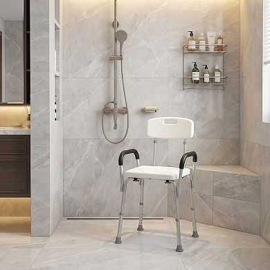 Adjustable Medical Shower Chair with Removable Armrests