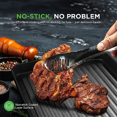 NutriChef 11" Square Grill Pan Non Stick