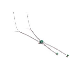 Luv Me Green Aventurine Gemstone Sterling SIlver Adjustable Heart Women Necklace