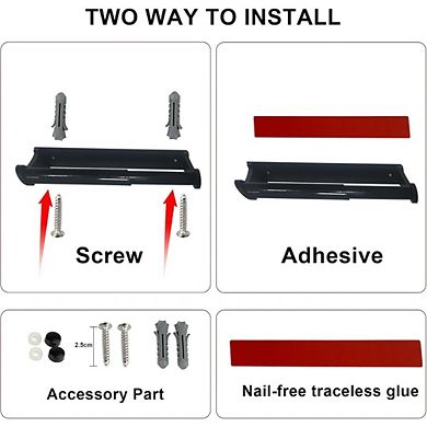 Great Ambitions Under Cabinet Paper Towel Holder, Aluminum Alloy, Self‑Adhesive (Black)