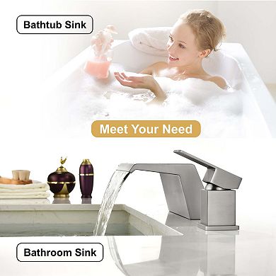 Single-Handle Tub Deck Mount Stainless Steel Roman Tub Faucet