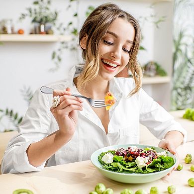 Dinner Forks Set of 4 Stainless Steel Forks 7.3" Household Fruit Salad Dessert Steak Fork Tableware