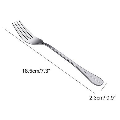 Dinner Forks Set of 4 Stainless Steel Forks 7.3" Household Fruit Salad Dessert Steak Fork Tableware