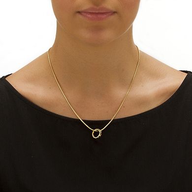 Simulated Birthstone Ring Charm in Gold-Plated