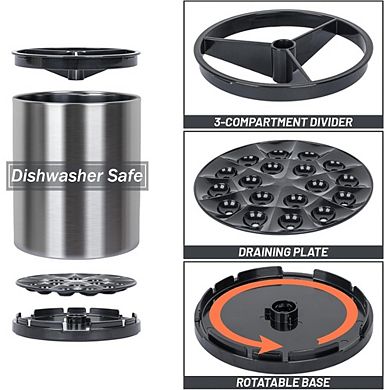 Zoulao 360° Rotating Utensil Holder, Extra Large Countertop Caddy for Cooking Tools