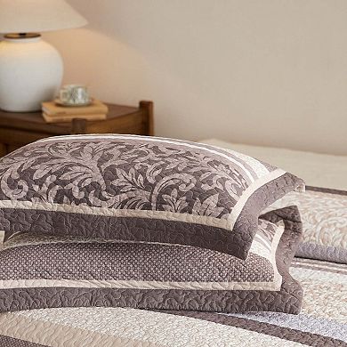 Marcielo 3Pcs Traditional Floral Cotton Quilt Bedspread Set Classic Cottage Style