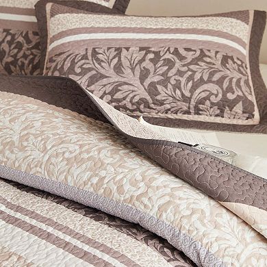 Marcielo 3Pcs Traditional Floral Cotton Quilt Bedspread Set Classic Cottage Style