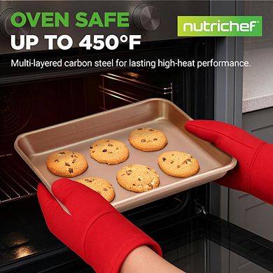 NutriChef 2-Piece Medium & Large Nonstick Carbon Steel Cookie Sheets