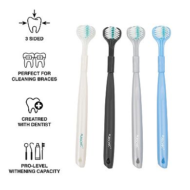 Pursonic 3D Advanced Tech 360° Full Coverage Toothbrush Set (4-Pack)