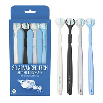 Pursonic 3D Advanced Tech 360° Full Coverage Toothbrush Set (4-Pack)