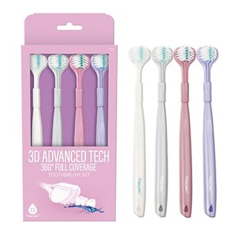 Pursonic 3D Advanced Tech 360° Full Coverage Toothbrush Set (4-Pack)