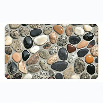 Mixed Color Pebble Floor Mat, Durable Non-Slip Machine Washable Floor Mat
