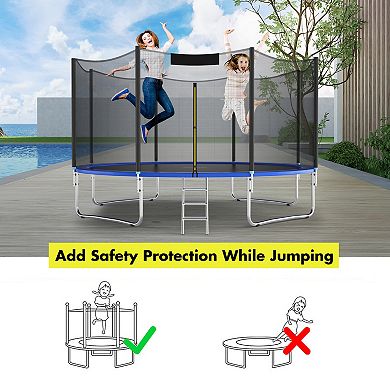 12-Foot Trampoline Replacement Enclosure Net with Zipper