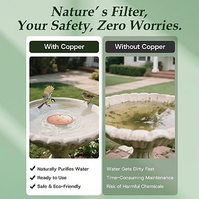Pure Copper Bird Bath Cleaning Disk 0.6mm Thick Triple Point Support Universal Fit 1 Piece