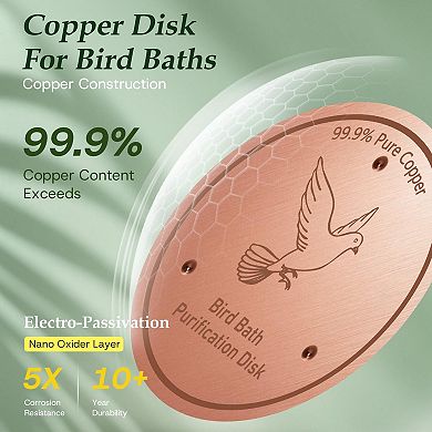 Pure Copper Bird Bath Cleaning Disk 0.6mm Thick Triple Point Support Universal Fit 1 Piece